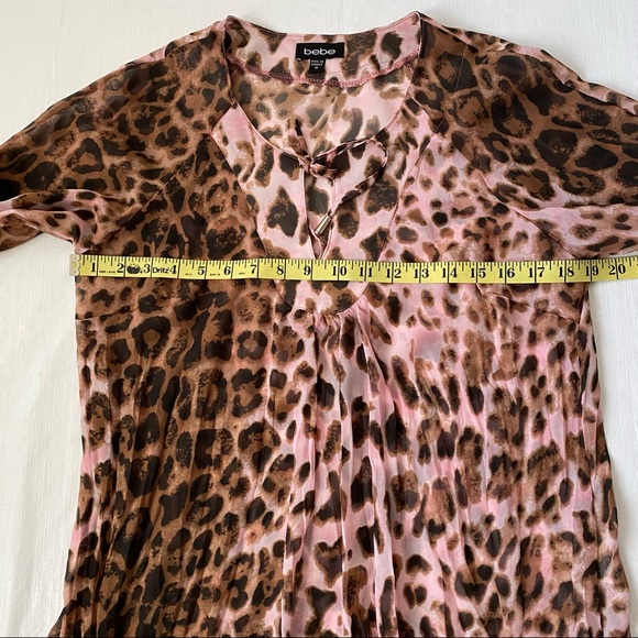 Bebe Popsy Tunic IAK Animal Sorbet print medium Sheer Lightweight Y2K France - Picture 7 of 9
